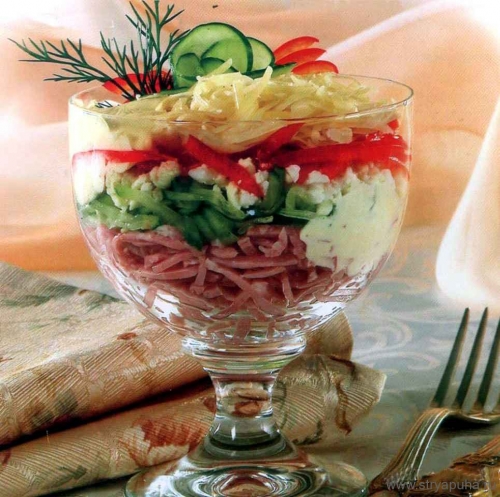 Салаты в фужере