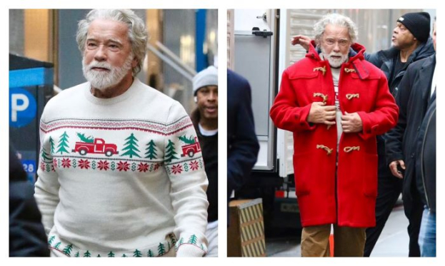 Arnold Schwarzenegger almost unrecognizable as Santa