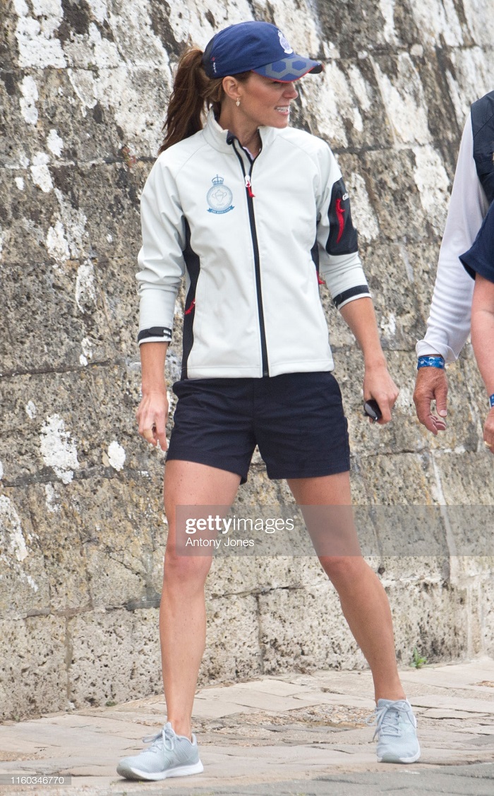 Kate Middleton wears shorts & white jacket for Regatta Race in Bahamas