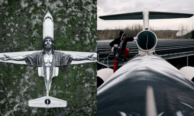 «Քրիստոսը» Յակ-40-ի թևերի վրա. Շվեյցարացի նկարիչը Սևանա լճի ափին լքված ինքնաթիռը վերածել է հսկայական որմնանկարի